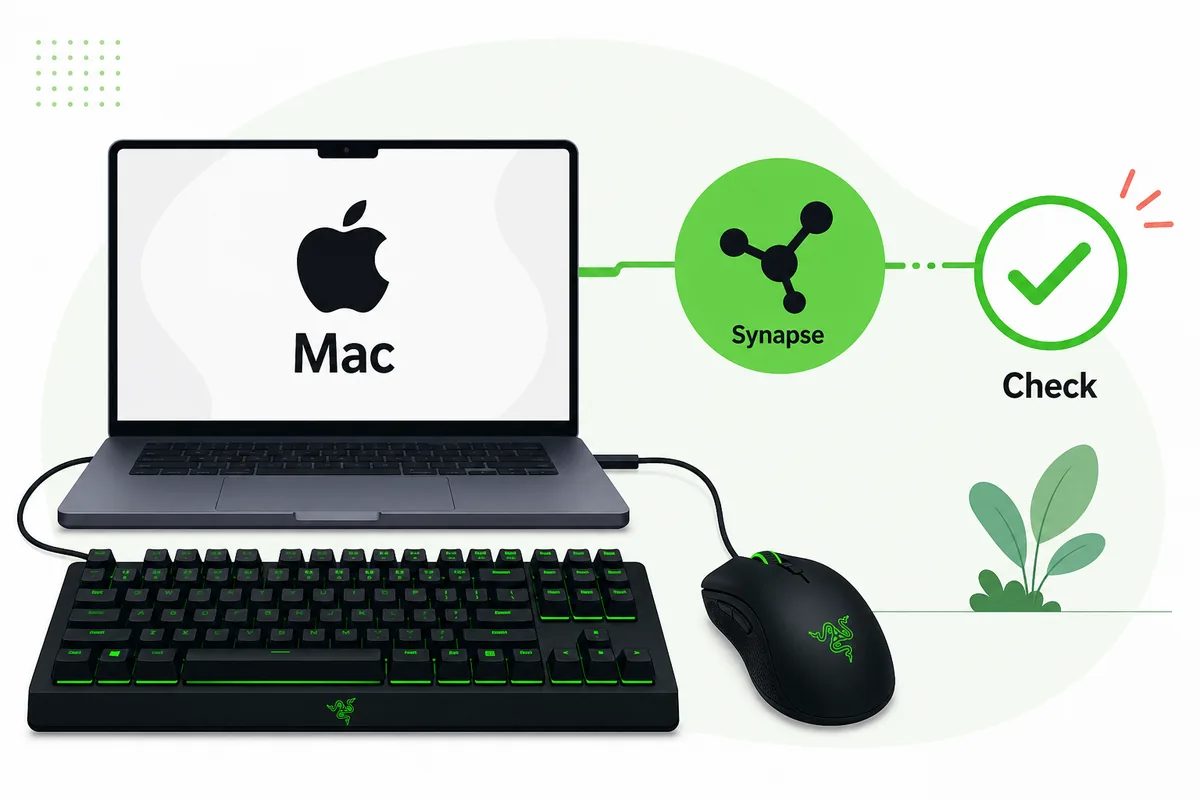 Illustrative Mac compatibility graphic for checking Razer Synapse support before download