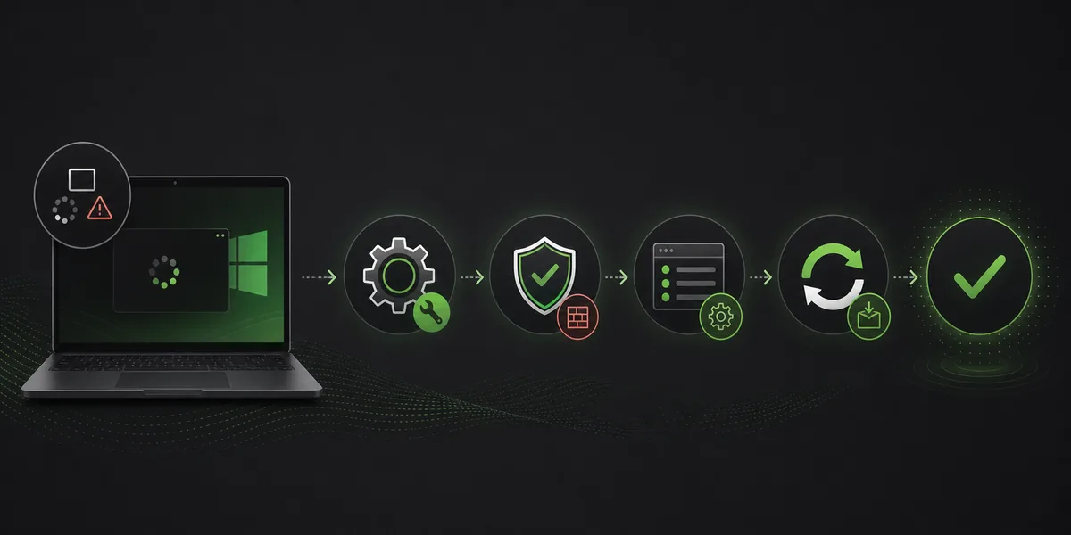 Razer Synapse repair flow for blank loading screens and failed startup